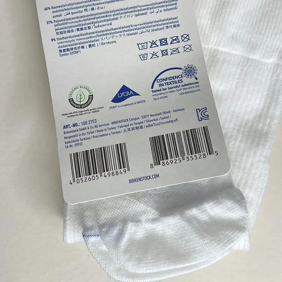 BIRKENSTOCK FOOTBED COMFORT SOLE White COTTON Blend LONG Socks - Picture 5 of 11